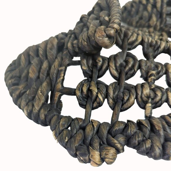 Woven Wicker Rattan Fish Shaped Hanging Wall Decor Set Of 2 Dark Gray - Picture 3 of 5